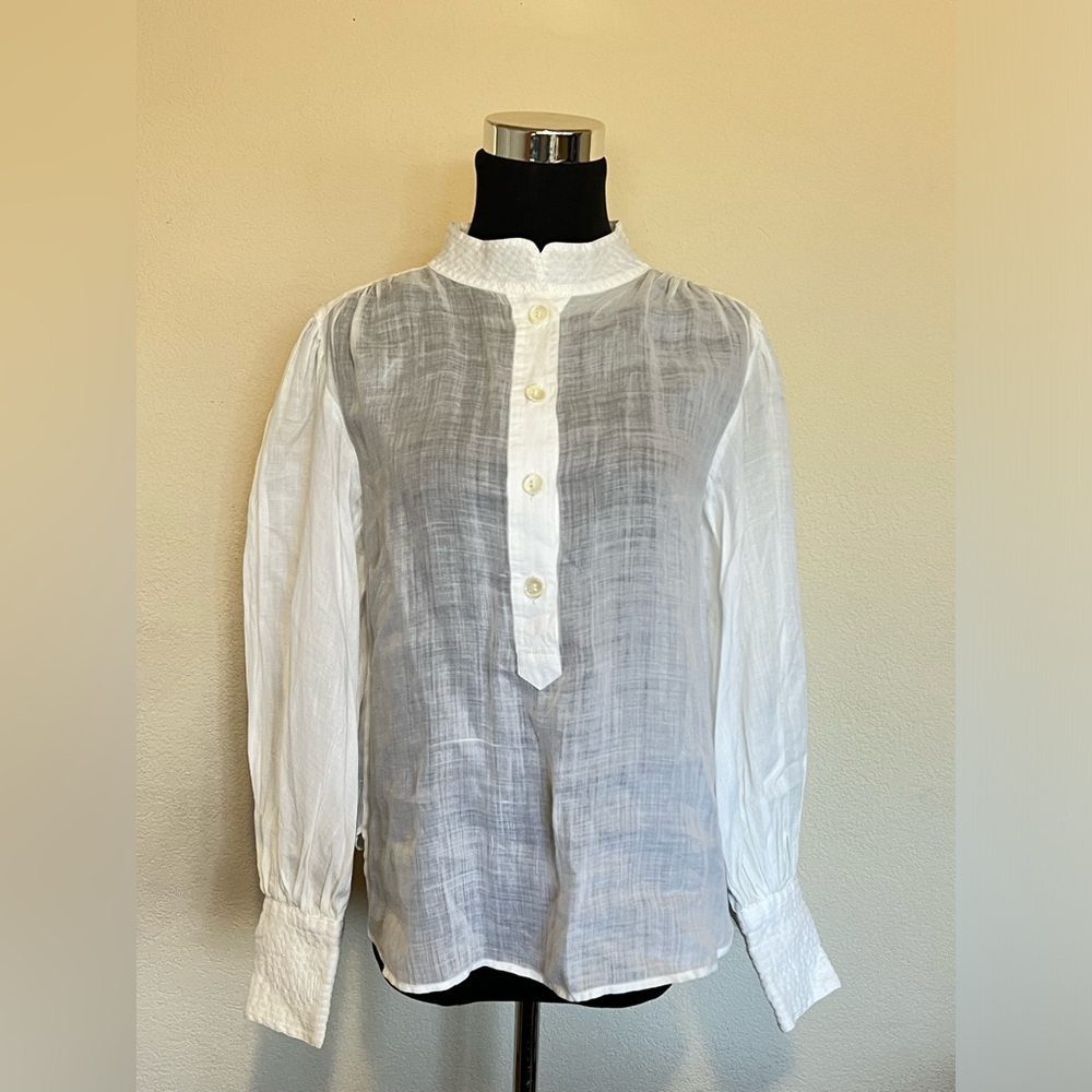 Banana Republic White Textured Blouse